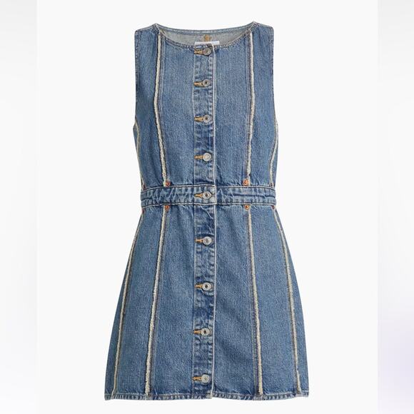 $425 New Re/Done Fray Denim Dress - Small - Picture 1 of 10